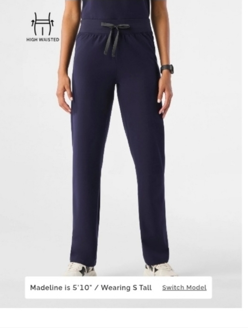 FIGS High-Waisted Women's Navy Straight Leg SCRUB PANTS